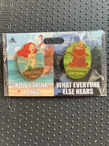 Disney Ariel And Pumbaa Meme Pin Set How I Think I Sing What Everyone Else Hears - Picture 1 of 4