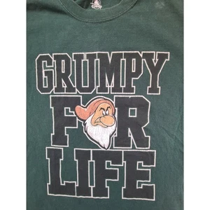 Disney Grumpy For Life Graphic T Shirt Men's Size L Green Cotton Short Sleeve - Picture 1 of 4