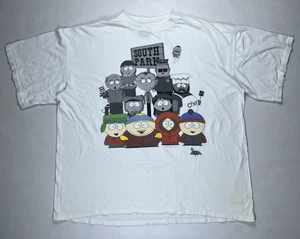 Vintage 90s 1998 South Park Cartoon Comdey Central T-shirt Sz 2XL White Graphic - Picture 1 of 11