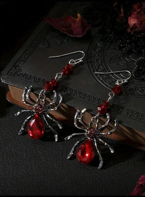 Pendientes araña roja rubí Foto 1 de 4