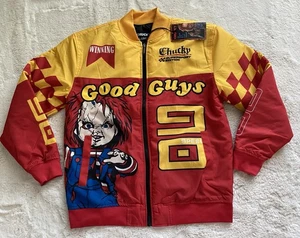 Chaqueta roja Reason X Chucky Good Guys Varsity Bomber Racing para hombre talla L NUEVA - Imagen 1 de 15
