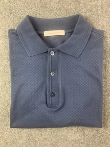 Camisa Polo Ermenegildo Zegna Para Hombres 100% Algodón Manga Corta Talla M Azul - Imagen 1 de 8
