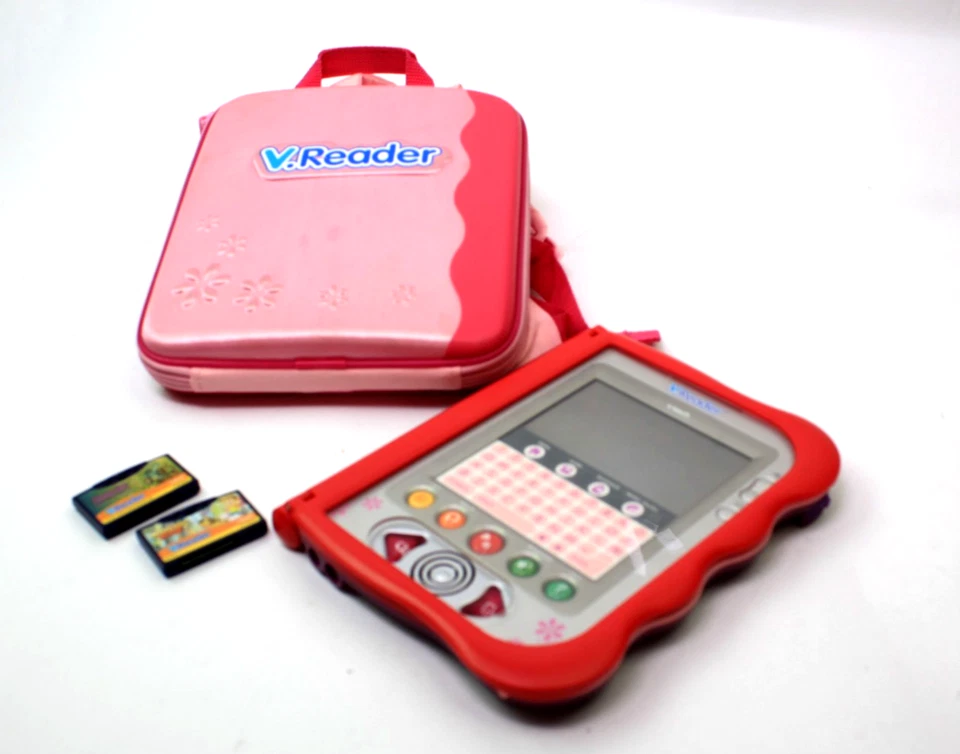 Vtech V.Reader 1156 Learning System With 2 Different Games & Backpack / Pink - Image 1 of 4
