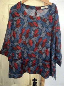 Seasalt Line Art Red/blue Top Size UK 24 - Picture 1 of 11