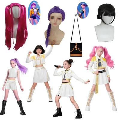 Kids Girls K-Pop Demon Hunters Costume Rumi Mira Zoey Cosplay Fancy Dress Outfit