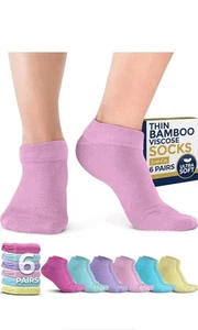 Pembrook Viscose Bamboo Socks Woman - 6 Pairs | Low Cut Thin Socks Women .S (M) - Picture 1 of 8