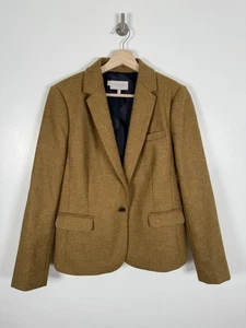 Hobbs Blazer UK 14 Mustard Brown Moon Tweed 100% Wool Jacket Blake Hackness Suit - Picture 1 of 11