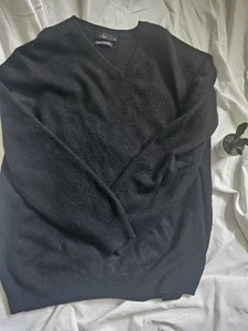 Mens Jeff Banks Black V Neck Sweater Very Good Condition Size XL 100% Cashmere - Picture 1 of 5