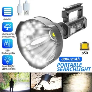 Wiederaufladbare 90000 Lumens LED Scheinwerfer Taschenlampe Suchscheinwerfer DE - Bild 1 von 12
