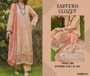 Traje de Lujo Césped Paquistaní Cosido Shalwar Kameez Mujeres Vestido de Diseñador Boda - Imagen 1 de 6