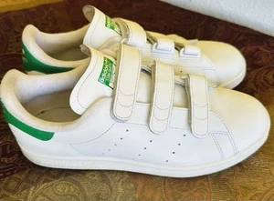 Adidas Stan Smith CF Hook Loop Laceless Touch Fastener White Green Men’s 7.5 - Picture 1 of 9