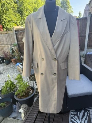 ASOS Lightweight Oversized Trench Coat Size 12 Beige Chest 46 Inches - Image 1 of 3