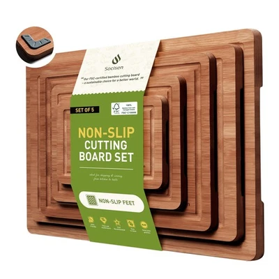 Bamboo Cutting Board Set Non Slip Feet Over Sink Best Grandpa Grandfather Eld... - Image 1 of 4