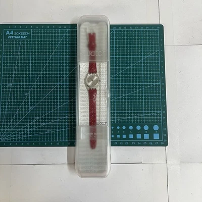 NEW ✅ Swatch Strawberry Jam LK243 Red Leather Strap Watch - Needs New Battery❗️ - image 1 of 4