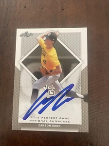 CARSON RUDD 2016 LEAF "PERFECT GAME" ALL-AMERICAN #293 IP AUTO REDS STANFORD - Picture 1 of 4