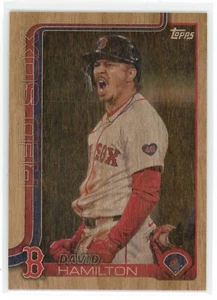 David Hamilton 2025 Topps Serie 1 Wood Parallel #/25 Boston Red Sox #199 SP - Foto 1 di 2