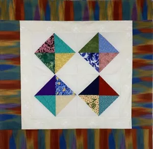 Jewel Box Block quadratische Tischauflage Quilt Top, traditioneller Schrott - Bild 1 von 3