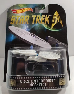 Star Trek Hot Wheels Retro Entertainment U.S.S. ENTERPRISE NCC-1701 w/ Stand New - Picture 1 of 24
