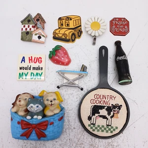 Set 10 magneti frigo fiori cola bus cucina cola animali vintage country - Foto 1 di 7