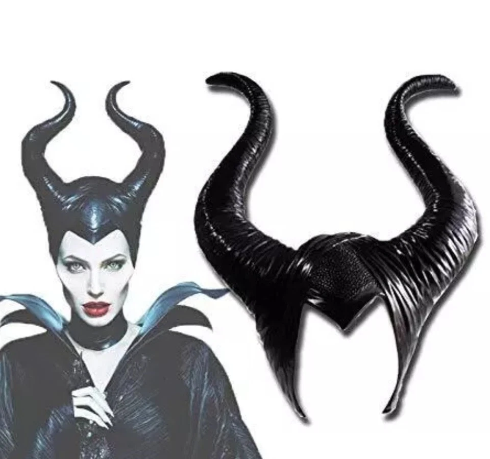 Cuernos de Maléfica De Lujo Película Disfraz Accesorio Halloween Disney Cuernos Negros Foto 1 de 1