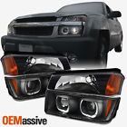 [4 PCS]For 02-06 Chevy Avalanche Dual Halo Projector Headlights + Corner Lights Chevrolet Avalanche