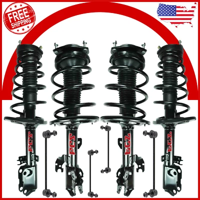 Front & Rear Complete Struts Coils Sway Bar Links Set FCS For 07-11 Toyota Camry Foto 1 de 4