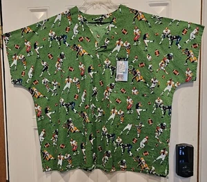 Football Scrub Top X-Large Butterick #B4946 Homemade NEW! Green - Picture 1 of 3