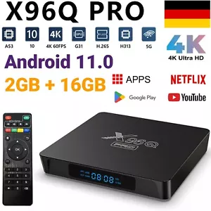 Smart TV Box X96Q PRO 2GB+16GB 4K Android 11.0 Quad-Core H313 HDMI 2.0 LAN WIFI - Imagen 1 de 23