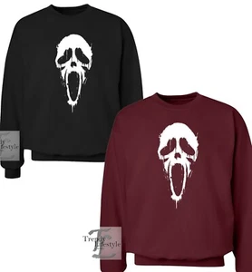 HALLOWEEN SCREAM SCARY MOVIE SKULL MASK PARTY MENS WOMENS KIDS JUMPER SWEATSHIRT - Picture 1 of 1