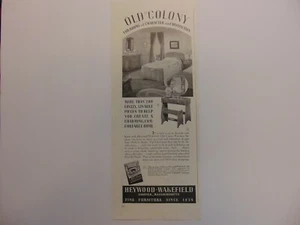 1938 HEYWOOD-WAKEFIELD OLD COLONY FURNITURE GARDNER MASS art print ad - Picture 1 of 1