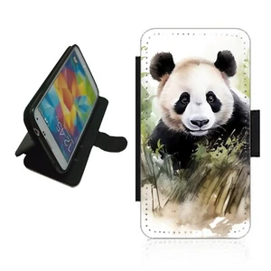 Panda Bear Phone Case Wallet flip cover For iPhone Samsung PAN2 - Picture 1 of 4