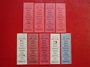 9 Billetes De Colección LATL LOS ANGELES TRANSIT LINES Ferrocarril VERIFICACIÓN DE ZONA Volver a Op - Imagen 1 de 3