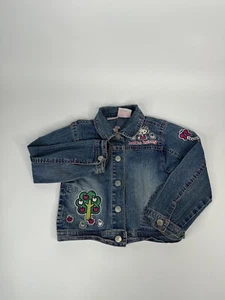 Sanrio Hello Kitty Denim Jean Jacket Blue Girls 4T Long Sleeve Vintage - Picture 1 of 13