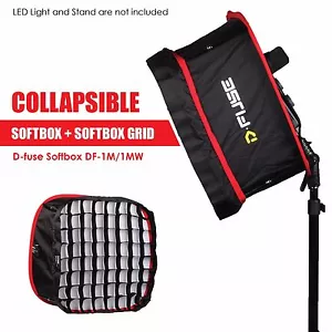 USED D-fuse Combo: 9.25"x 9.25" Opening M Size LED Light Panel Softbox & Grid - Picture 1 of 8