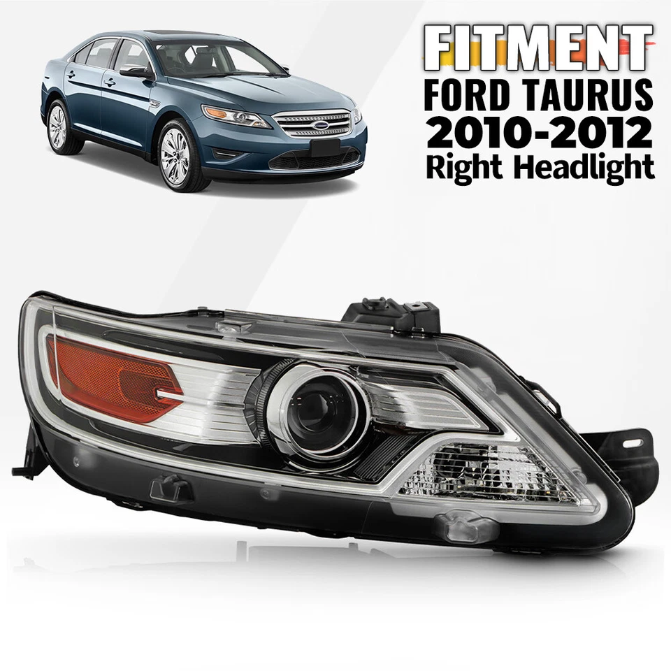 Halogen Projector Headlight For 2010-2012 Ford Taurus SE SEL Limited Right Side Foto 1 de 4