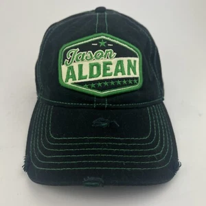Jason Aldean Distressed Baseball Cap Hat Black Green SnapBack Adjustable Cotton - Picture 1 of 13