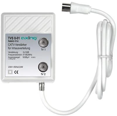 TVS 8-01 Breitbandverstärker mit 2 Ausgängen 2 x 12 dB für DTT und FM oder TV... - Bild 1 von 3