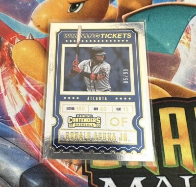 2020 Panini Contenders Winning Tickets Gold 05/99 Ronald Acuna Jr #WT-11 Braves - Image 1 of 4
