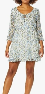 Anthropologie Cupcake & Cashmere chiffon butterfly bell sleeve Blouson dress. S - Picture 1 of 12