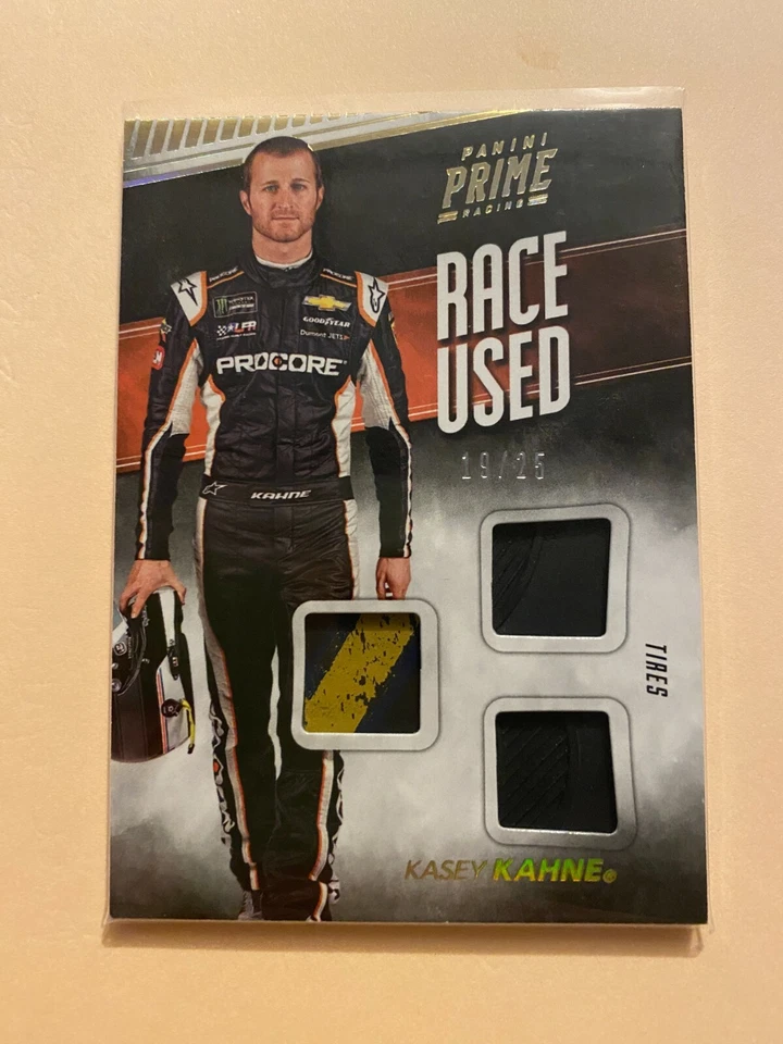 A18,226 - 2018 Panini Prime Race Used Trios Tire Holo Gold #20 Kasey Kahne/25 - Image 1 of 1