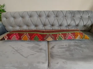 Antique Carpet rug Pillow, 10.23X46 İnch Faded Unique Long Soft Lumber Cover Rug - Picture 1 of 19