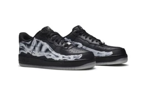 Nike Air Force 1 '07 QS ‘Black Skeleton’ Size 9M BQ7541-001 DS Halloween US Ship - Picture 1 of 8