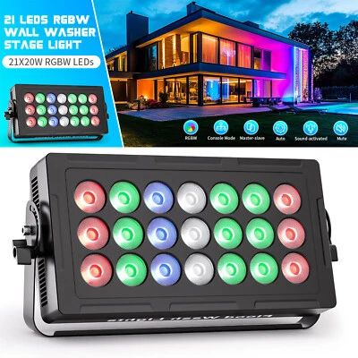 420W RGBW 21LED Wall Wash Light Strobe DMX Stage Beam Light Party Light DJ Show - Image 1 of 4