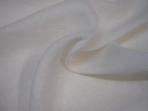 7 YDS BRAEMORE INNOCENCE ECRU SEMI SHEER LINEN DRAPERY FABRIC FOR LESS - Picture 1 of 3