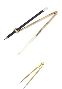 Pencil Compass Brass 8-inch (20.32 cm) for Marine Navigation Geometry Set Woodwo - Picture 1 of 2