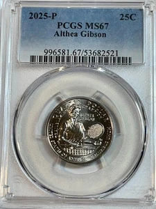 2025 P Althea Gibson 25c PCGS MS67 Women Quarter - Picture 1 of 2