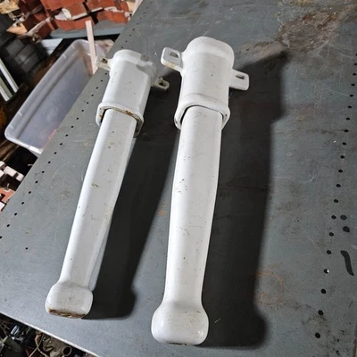 Pr Antique Farmhouse Kitchen Sink Legs White Porcelain Cast Iron Farmhouse - Image 1 of 4