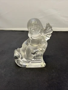 Vintage 4"x2,5" Goebel 1981 Engel auf Schlitten Glasfigur signiert - Bild 1 von 5