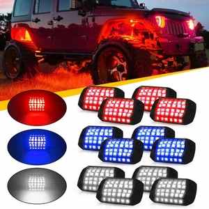 Red/White/Blue LED Rock Light Lights Underbody Lamp Fit Jeep Offroad Truck UTV - Picture 1 of 53