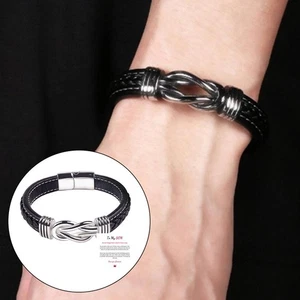 To My Son Bangle Bracelet Mother And Son Forever Bangle Gif Linked PU F5W6 - Picture 1 of 7